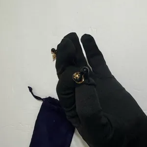 Tory Burch I Women’s I Earrings- Double-StudsI I Black-Gold Tone I Tory Burch thumbnail 2
