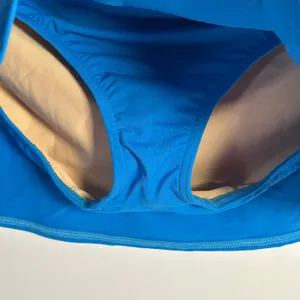 Lands End Blue‎ Swim Skirt with Attached Brief Size 16 Mini Skort Side Slit thumbnail 4
