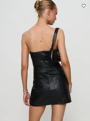 Princess Polly Black leather Mini dress thumbnail 2