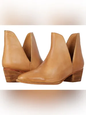 Free People Charm Double V Tan Leather Ankle Boots Size 6 Retail $148 thumbnail 3