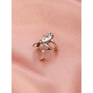 NEW Silver Tone Frog Ear Cuff Artsy Hipster Hippie‎ Funny Modern Hip One Size thumbnail 3