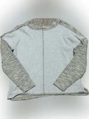 BKE Heathered‎ Beige Lace-Up Knit Pullover thumbnail 2