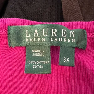 1369 | Lauren Ralph Lauren Cotton Rib Knit 3/4 Sleeve Top‎ Pink Women 3X thumbnail 5