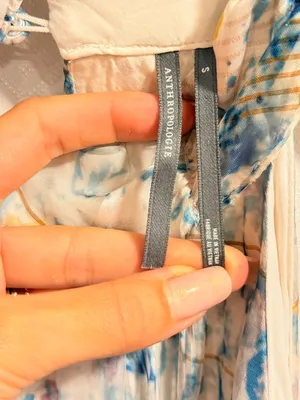 Anthropologie Somerset Halter Maxi Dress Smocked Waist Blue Floral Size Small thumbnail 7