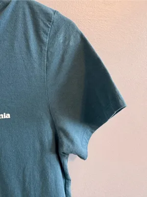Patagonia Organic Cotton Logo T-Shirt XS Blue Fitz Roy Graphic Tee thumbnail 5