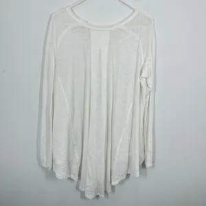 We The‎ Free Women's White Long Sleeve Cotton Blend Tunic Top Gauzy Oversized thumbnail 6
