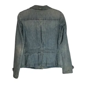 Lauren Jeans Co‎ Denim Jacket Distressed Light Wash Button Front Women's M thumbnail 5