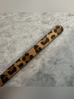 41 inch Leopard Print Faux Leather Women's Belt with Gold Buckle thumbnail 6