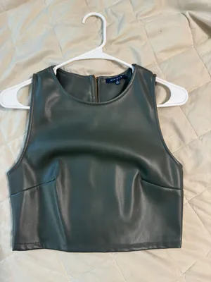 Faux Leather Crop Top thumbnail 2