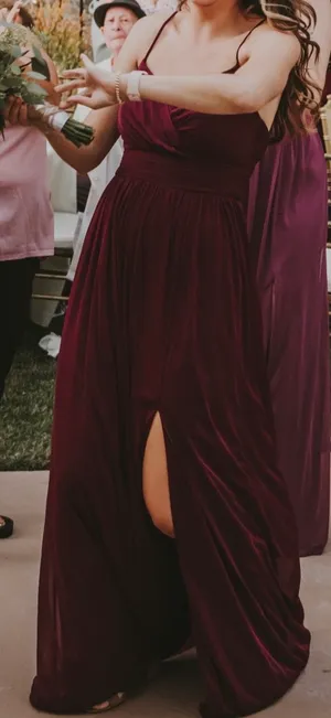 David’s Bridal Burgundy Bridesmaid Formal Dress thumbnail 2