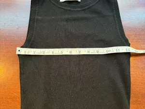 ZARA Ribbed Knit High Neck Sleeveless Sweater Tank Top Size Medium Black thumbnail 8