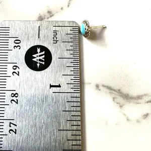 Silver tone blue post earrings thumbnail 6