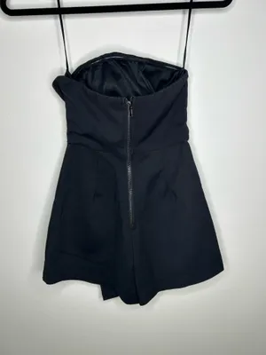 Princess Polly Strapless Envelope Skort Romper Black, Size XS/EU 6 thumbnail 8