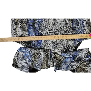 AA Studio Womens BohoChic‎ Blue Black Snakeskin Ruffle Tie Waist Dress, 14 thumbnail 4