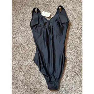Summer Sunshine Women's Maternity One Piece Swimsuit Black Size M Black Ruched thumbnail 6