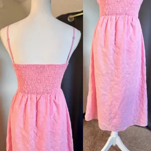 That's So Fetch Mik Cottagecore Pink Embroidered Midi Dress Size 4 thumbnail 5