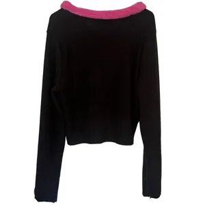 Delia’s By Dolls Kill Caught On Camera Zip Up Sweater Faux Fur Pink Collar Sz 3X thumbnail 6
