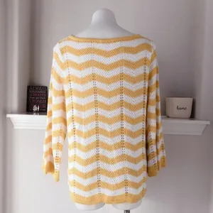 89th & Madison Sweater Perforated Knit Zig Zag Pattern Pullover Size XL thumbnail 7