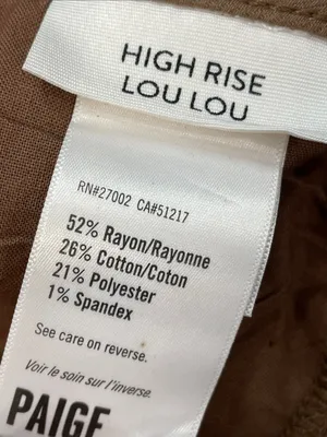 PAIGE High Rise Lou Lou Jolene Jeans With Slit In Coated Cognac thumbnail 6