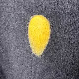 P. Luca Milano Women's‎ Large Black Fuzzy Big Colorful Polka Dot Knit Sweater thumbnail 3