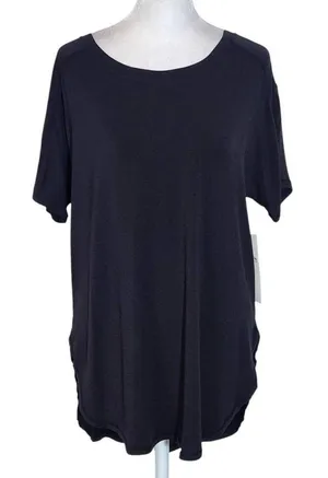 Mono B Black Short Sleeve T-Shirt Tunic NWT Size Small Black High Low Tee thumbnail 1