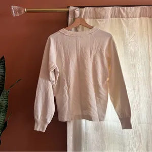 Madewell Cotton Terry‎ V-Neck Sweatshirt Vintage Ivory White NWT Size XXS thumbnail 5