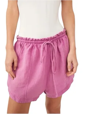 NWT Free People Mirella Cinched Shorts in Pink Plum Size XS thumbnail 1