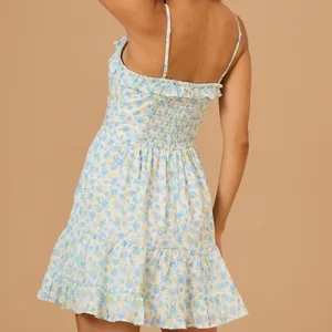 NEW Altar’d State Blue Floral Mini Dress Size Medium NWT thumbnail 4