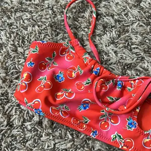 Pacsun Eco Red Cherry Salina Keyhole Tank Bikini Top Sz S thumbnail 7