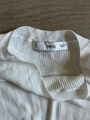 Mango White Ribbed Tank Top thumbnail 2