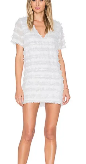 Tularosa Lambros Dress size L Fringe V-Neck Mini Bridal Cocktail Parties thumbnail 1