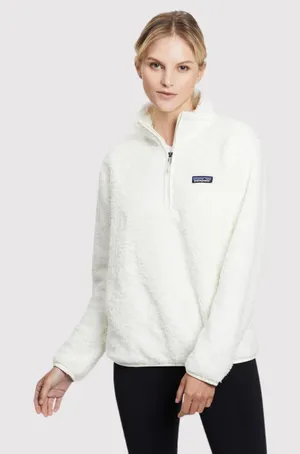 Patagonia Womens Jacket White Los Gatos High Pile Fleece 1/4 Zip Pullover Medium thumbnail 1