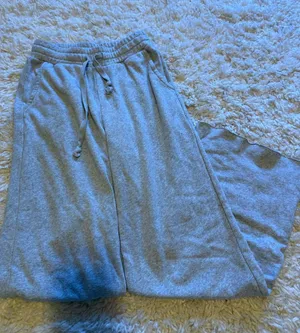 American Eagle Light Gray Wide Leg Sweatpants thumbnail 1
