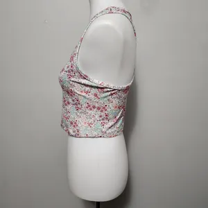 EVCR Kendall Snow Garden Floral Compression Cropped Tank Size Medium thumbnail 3