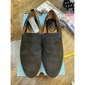 Franco Sarto "Jeena"‎ Loafer Women's Genuine Suede Leather Shoes (Black) Tom's thumbnail 2