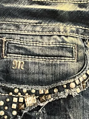 Womens 31x34 Miss Me Distressed JP5755B Embellished Boot Cut Jeans thumbnail 5