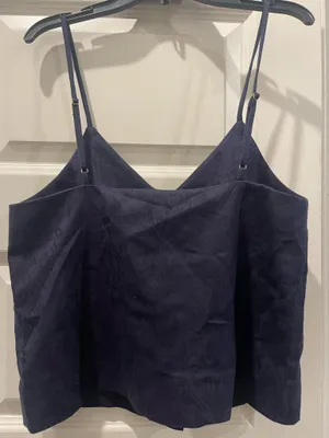 Mother of Pearl Navy Blue Camisole Top with Pearl Buttons – Adjustable Straps thumbnail 4