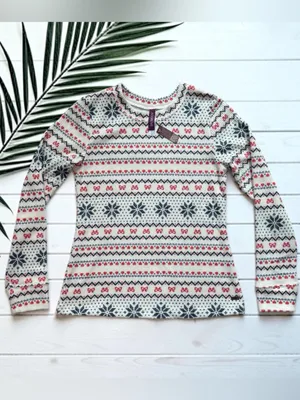 Adore Me Fair Isle Thermal Pajama Set Medium NWT/NWOT Holiday Waffle Knit thumbnail 3