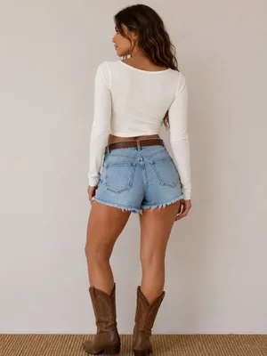 Altar'd State Twist Front Long Sleeve Crop Top  thumbnail 2