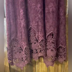 Altar’d State Elegant Lace Burgundy Dress thumbnail 2