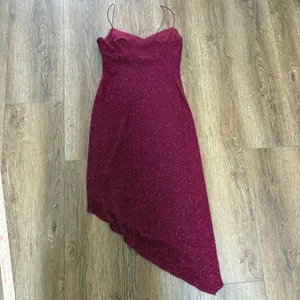 B. Smart Y2k‎ Red Sparkle Glitter Sexy Evening Gown Prom Dress Sz M USA Made Metallic 90s thumbnail 9