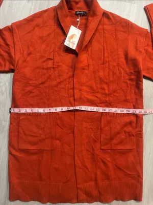 Pretty Garden Open-Front Women's Cardigan‎ Sweater in Rust Orange thumbnail 5
