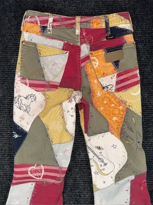 RARE Wrangler x Lainey Wilson Patchwork Sundown Flare Jeans Bell Bottoms 27x32 thumbnail 4