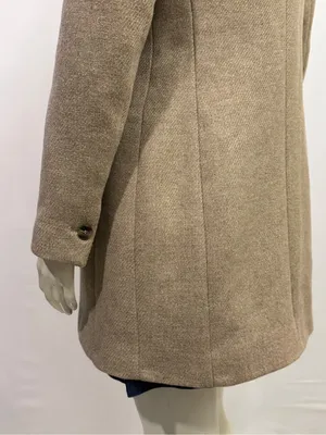 Zara Made in Spain Structured Longline Blazer Coat Beige Tan NWOT Size M thumbnail 5