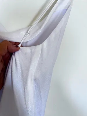 Resa White Sleeveless Cowl Neck Midi Slip Dress Size XS thumbnail 4