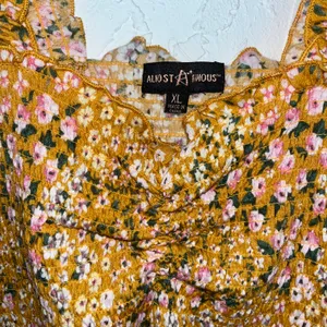 Almost Famous Yellow Floral Smocked Tank Top thumbnail 4