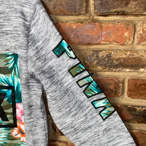 Victoria's Secret PINK Gray Tropical Graphic Lightweight Sweatshirt Size Medium thumbnail 5