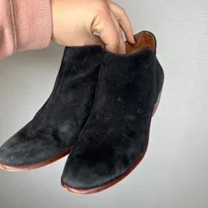Sam Edelman Black Suede Ankle Booties Block Heel Women‎ Size 9.5 thumbnail 2