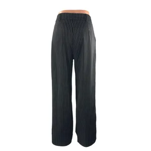 Princess Polly Women's Black Stripe High Rise Palazzo Wide Leg Trousers Pants 4 thumbnail 3