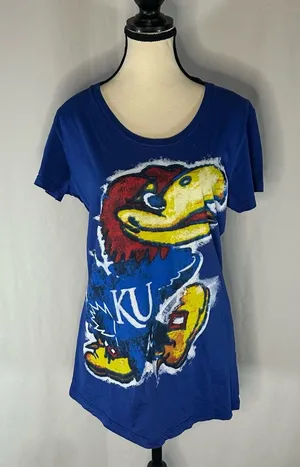 My U KU Graffiti Jayhawk NCAA Fan Gear Kansas University Sz Lg thumbnail 1